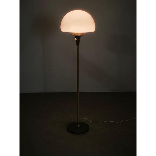 Space Age Brass and Opaline Glass Floor Lamp from Lidokov, 1960s For Sale - Image 9 of 12