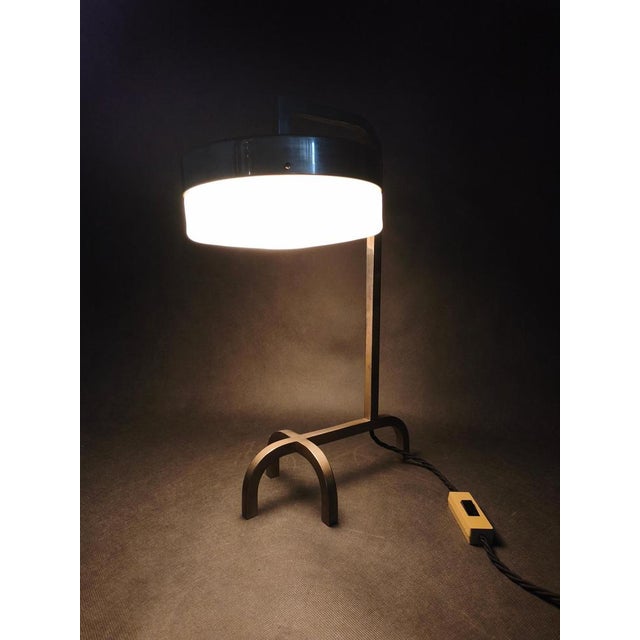 Bauhaus Nickel Table Lamp with Glass Diffuser, 1930s For Sale - Image 10 of 12