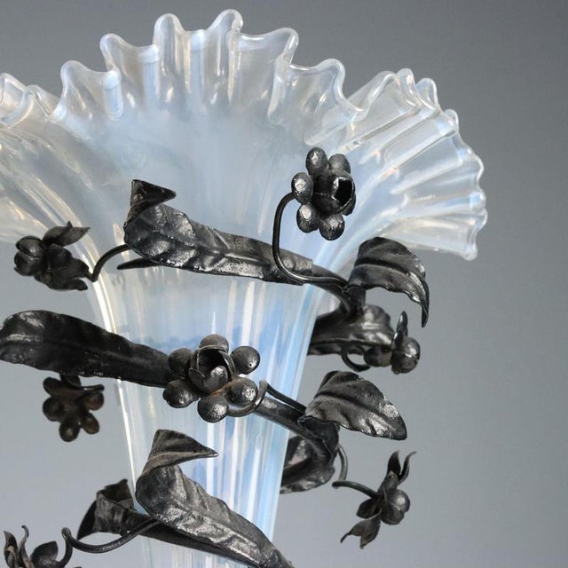 Wrought Iron and Glass Vases from Manifattura di Murano, Set of 2 For Sale - Image 5 of 8