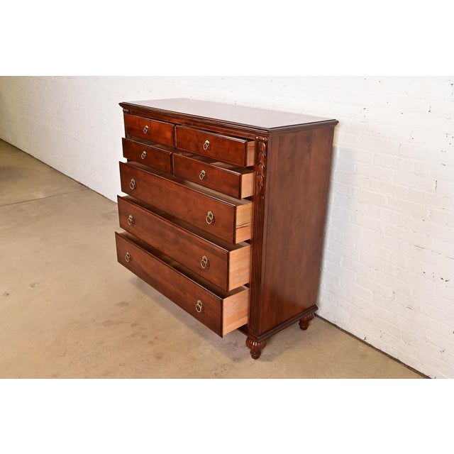 Ethan Allen British Colonial Carved Maple Chest of Drawers For Sale In South Bend - Image 6 of 16