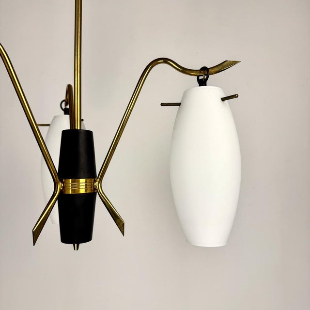 Italian Pendant Lamp in the style of Stilnovo, 1950s For Sale - Image 6 of 10
