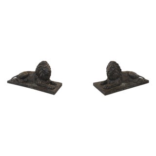 Monumental Bronze Lions, 1980, Set of 2 For Sale