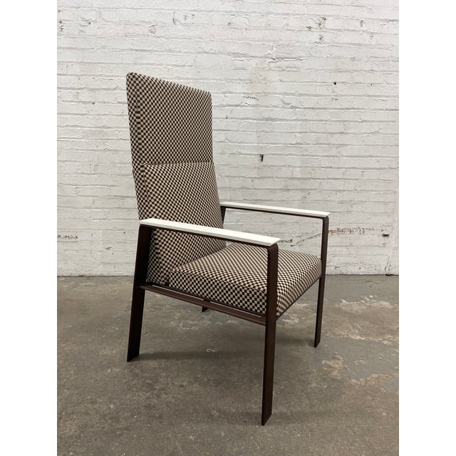 Modern Newly Upholstered David Edward Modern High Back Chair For Sale - Image 3 of 11