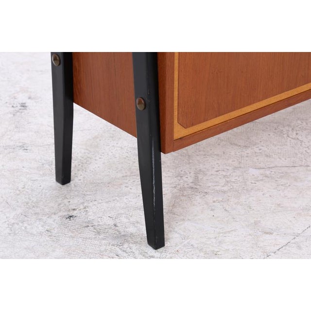 Mid-Century Vintage Teak Bookshelf with 5 Drawers and Door For Sale - Image 14 of 17