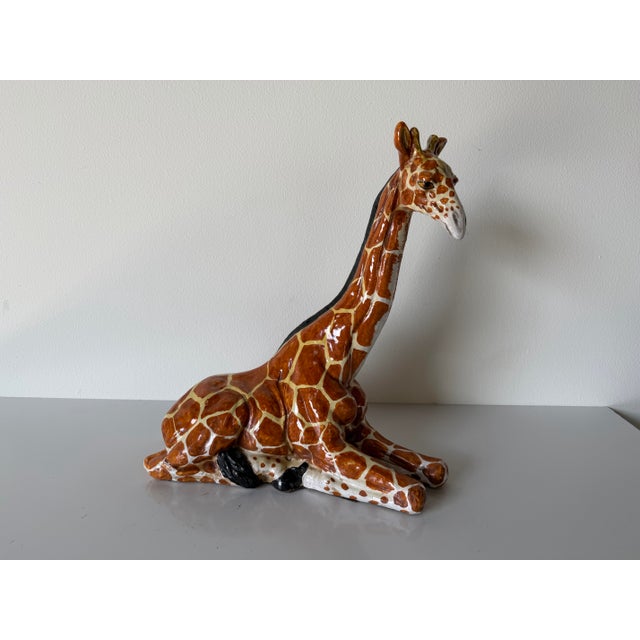 Vintage Italian Handcrafted Terracotta Giraffe Sculpture For Sale - Image 4 of 12