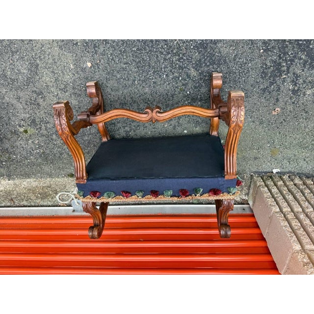 Late 20th Century Vintage French Louis XIII Style Os De Mouton Backless Bench For Sale - Image 14 of 14