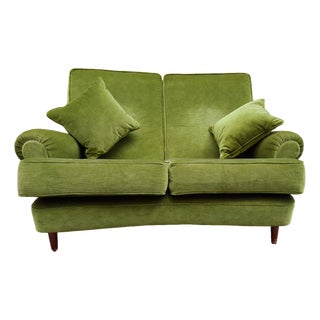 Vintage Italian Two-Seater Sofa in Green Velvet, 1960s For Sale