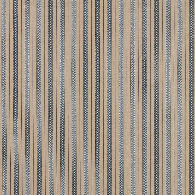 Morris & Co. Elm Stripe Fabric in Indigo/Flax - a sample For Sale