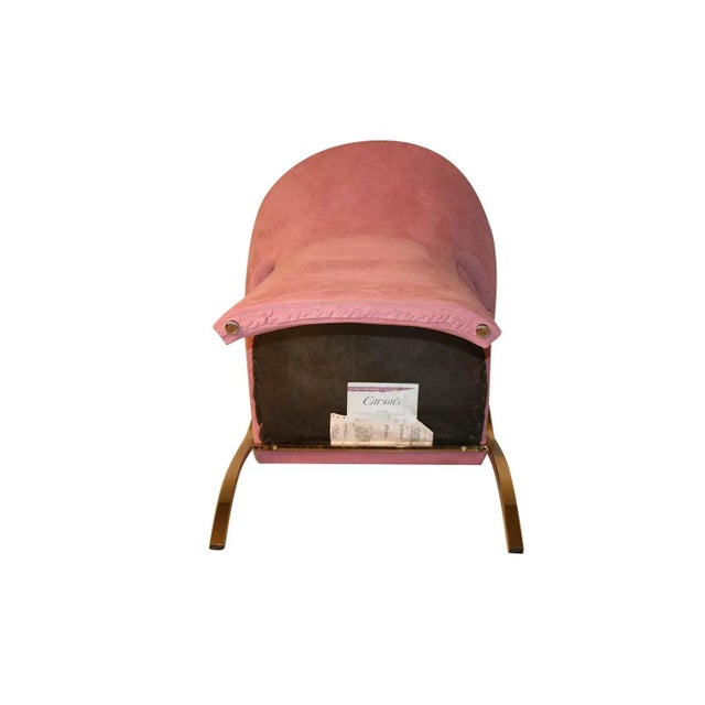 Vintage Carson’s Art Deco Hollywood Regency Brass Arm Cantilever Chair For Sale - Image 10 of 12