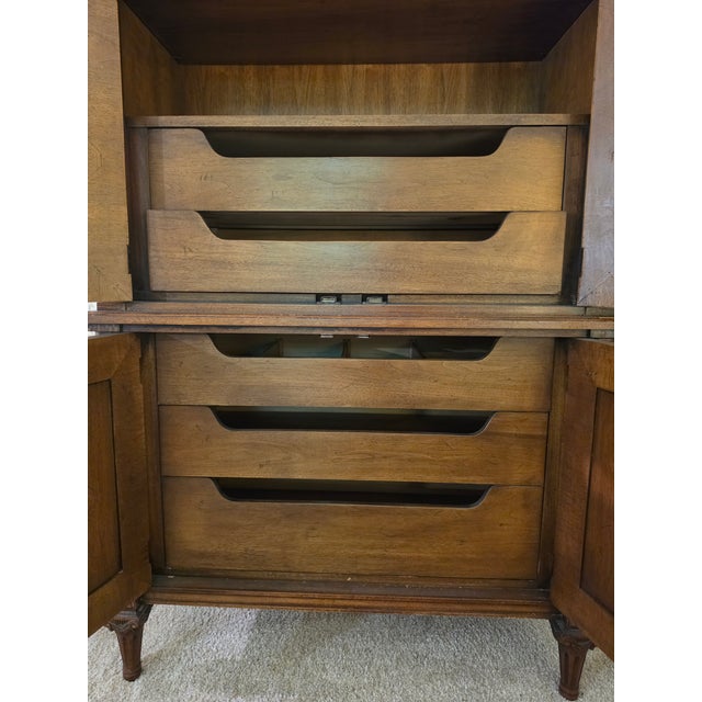 Late 20th Century Henredon Neoclassical Walnut Gentleman's Chest Armoire For Sale - Image 13 of 17