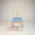 Gustavian Style Cerused Dining Chairs in New Blue & White Linen Set of 8 For Sale - Image 4 of 15