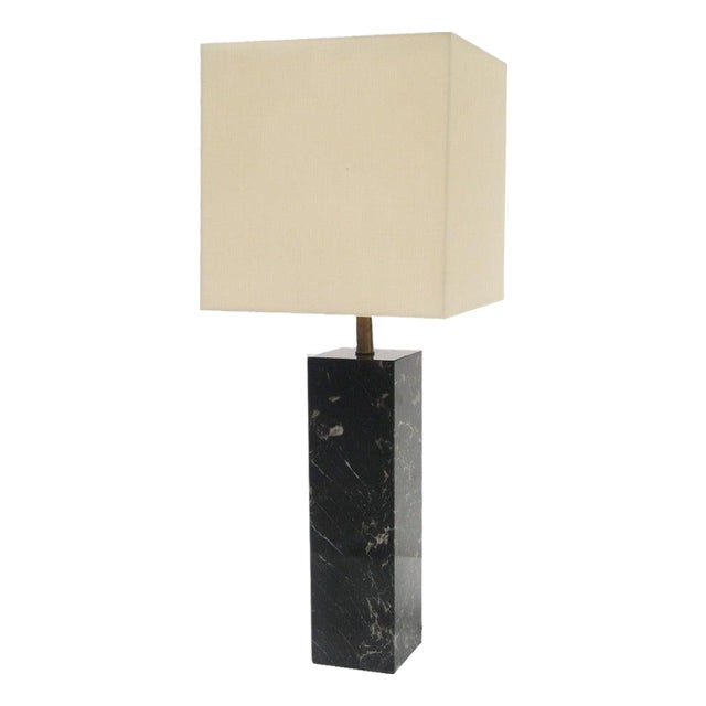 Von Nessen Modernist Marble Column Table Lamp USA 1950 For Sale