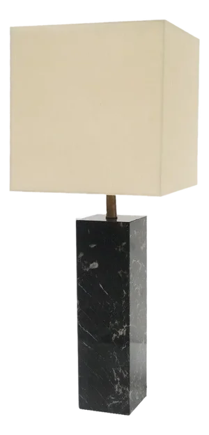 Von Nessen Modernist Marble Column Table Lamp USA 1950