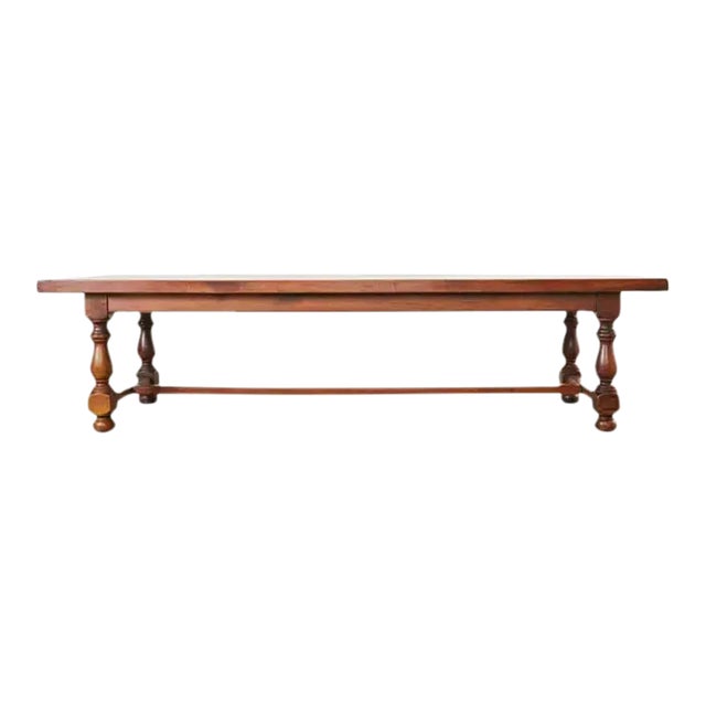 Country French Provincial Oak Farmhouse Trestle Dining Table For Sale