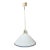 Vintage Cone Shaped Milk Glass Pendant Light Fixture White With Blue Ring For Sale