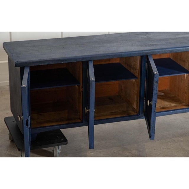 Large Antique English Painted Pine Bench, 1890 For Sale - Image 13 of 17