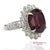Early 21st Century Gia Certified Solid Platinum 900 Natural Diamond and Natural Garnet Ring, Size 6.25 For Sale - Image 5 of 13