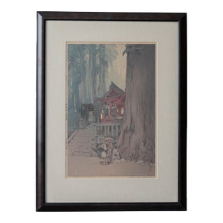 Hiroshi Yoshida "Misty Day in Nikko" Japanese Woodblock Print, 1937 For Sale