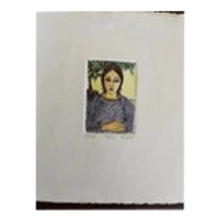 Late 20th Century Ruth Leaf Signed Limited Edition Etching "Nita" 5/20 - 9.5" x 8" For Sale