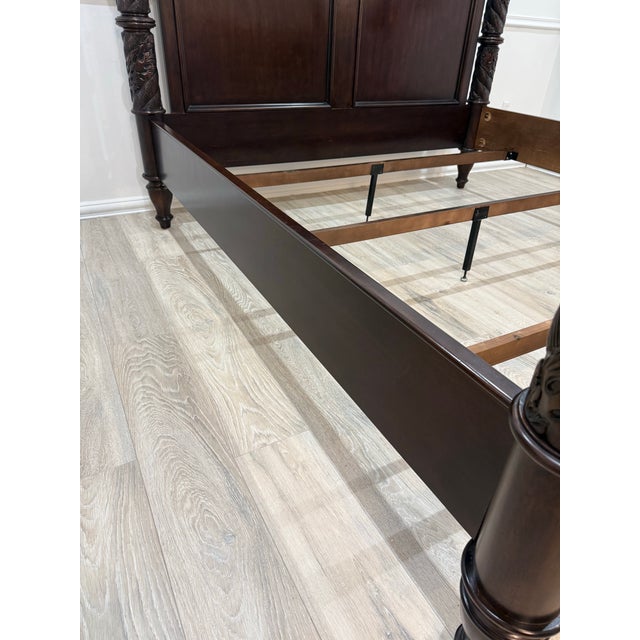 Chestnut Attributed to Bernhardt Smithsonian Collection King Size Poster Bed For Sale - Image 8 of 12