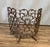 Spanish Vintage Spanish Style Heavy Cast Iron Three Panel Brown Fireplace Screen For Sale - Image 3 of 3