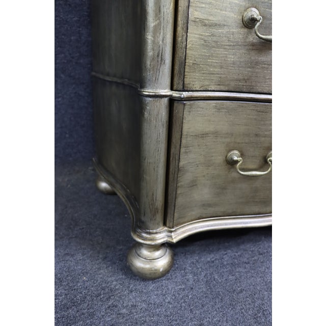 Silver Ethan Allen Serpentine Three-Drawer Chest in Metallic Finish For Sale - Image 8 of 13