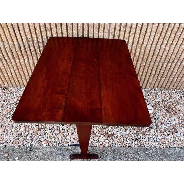 Vintage Art & Craft Style Solid Cherry Gate Leg Drop Leaf Table. For Sale In Washington DC - Image 6 of 11