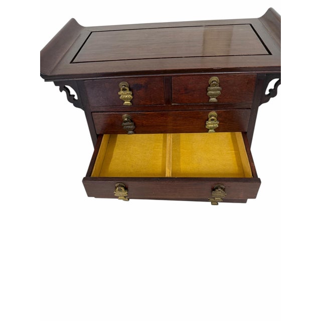 Vintage Chinoiserie Rosewood Jewelry Box For Sale - Image 6 of 8