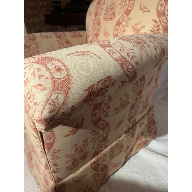 Upholstered Club Wing or Arm Chair George Smith Style Covered in Either Bennison or Pierre Frey Fabr For Sale - Image 11 of 13