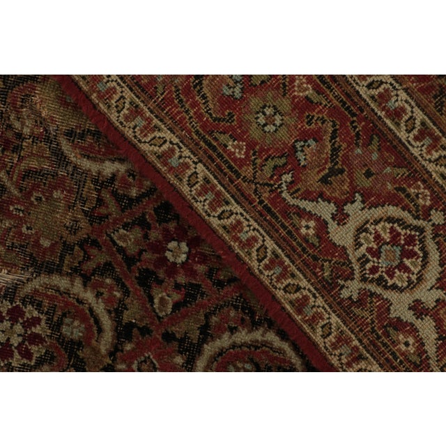Textile Antique Kerman Lavar Persian Rug, Brown With Geometric Patterns - Rug & Kilim For Sale - Image 7 of 7