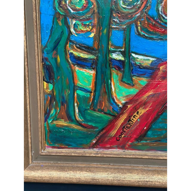Constantine, Coloristic Composition, 1950s, Oil Painting on Canvas, Framed For Sale - Image 10 of 18