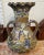 Japanese Circa 1950 Japanese Satsuma Style Porcelain Moriage Figural Motifs Three-Handled Vase (Showa Period) For Sale - Image 3 of 8