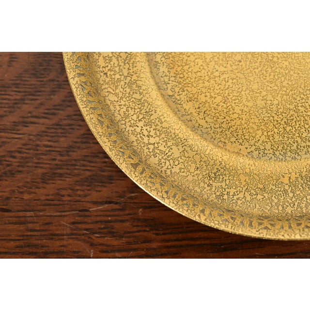 Tiffany Studios New York Bronze Doré Shallow Bowl With Decorative Border For Sale In South Bend - Image 6 of 11