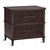 Beautiful rich walnut brown finish mango wood nightstand with two drawers. Vertical stripe texture carved on drawers with...