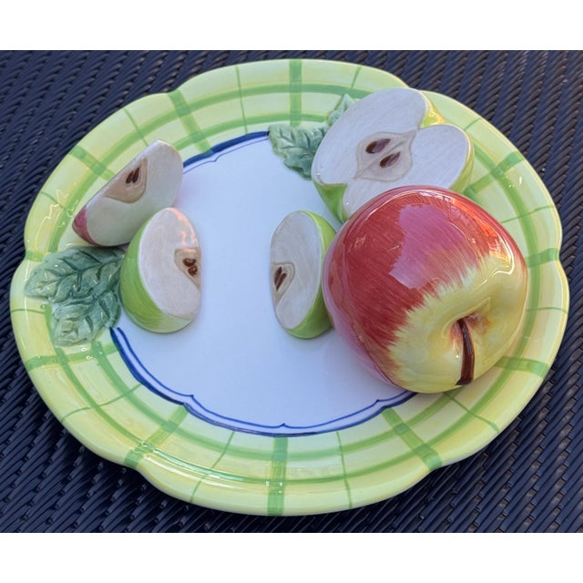 Vintage Trompe L’Oleil Plate of Apples For Sale - Image 10 of 12
