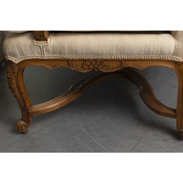Wood Early 20th Century One of an Identical Pair of French Louis XV Style Walnut Armchairs For Sale - Image 7 of 10