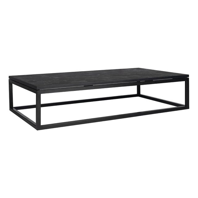 2010s Ebonized Celestine Oak Top Coffee Table For Sale - Image 5 of 6