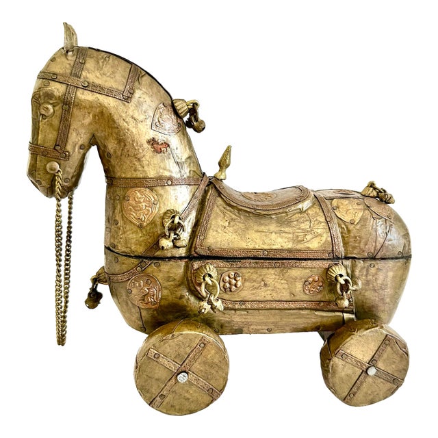 Vintage Mid-Century Wooden Trojan Horse by Sudha Pennathur For Sale