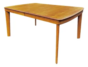 Mid Century Modern Birch Extendable Dining Table With Self-Storing Leafs | in the Style of Heywood-Wakefield