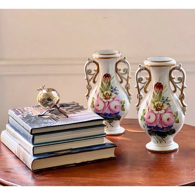 Vintage Hand Painted Vase— a Pair For Sale - Image 12 of 12