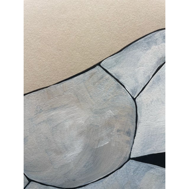 Contemporary 2025 "Signorile" Abstract Landscape Painting on Cotton Paper by Artist r.k. Red For Sale - Image 3 of 4