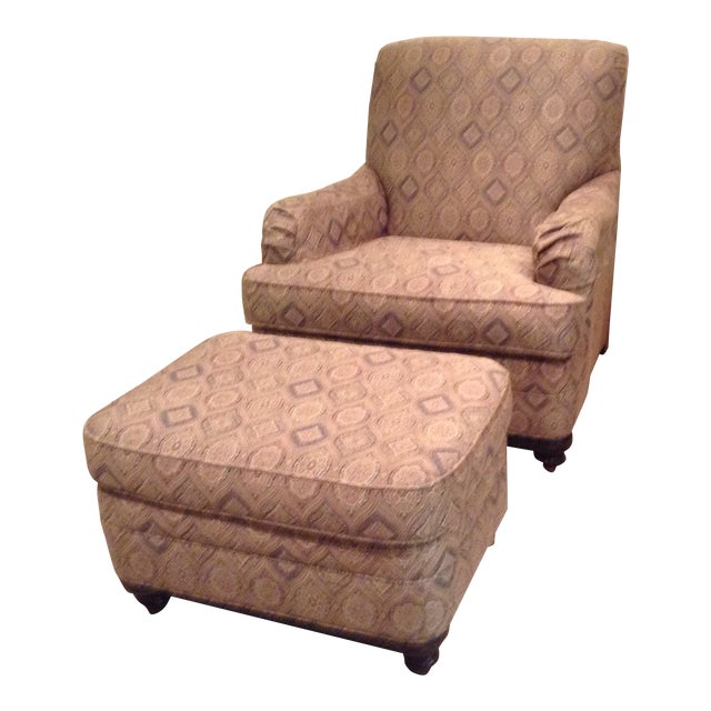Ethan Allen Chair and Ottoman Chairish