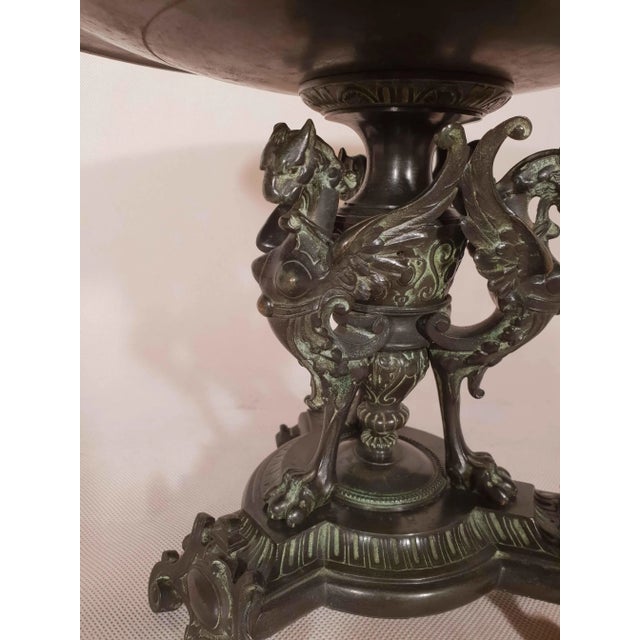 Green Antique Patinated Tazza, 1873 For Sale - Image 8 of 15