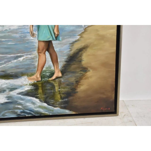Late 20th Century Harry McCormick , Oil Painting Woman on Beach, Framed For Sale In New York - Image 6 of 8