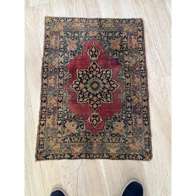 Exquisite Antique Persian Kerman Lavar Rug 2.1' X 3.2' (64cm X 98cm) 1880s For Sale In New York - Image 6 of 6