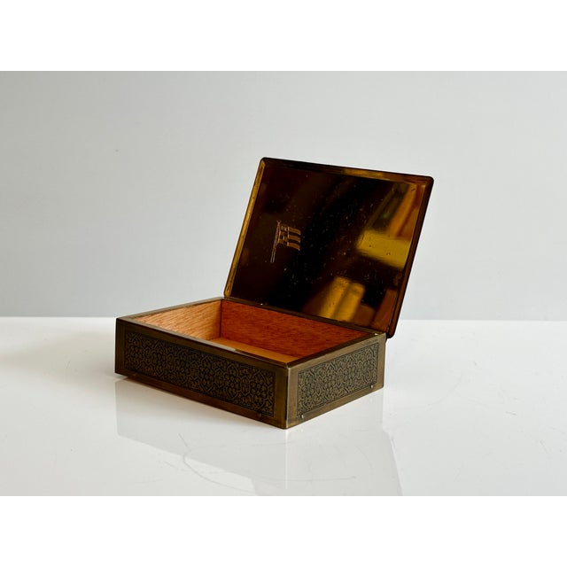 Patinated Brass Cigarette Box, Germany, 1950s For Sale - Image 4 of 13