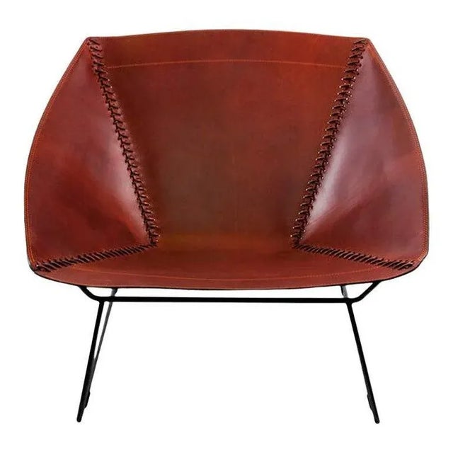 Cognac Stitch Chair by Oxdenmarq For Sale - Image 4 of 4