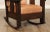 Early 20th Century Oak Craft Antique Mission Oak and Leather Rocking Chair For Sale - Image 5 of 12