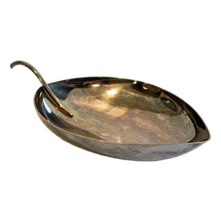 Silver-Plated Gallia Leaf Pocket Emptier by Lino Sabattini for Christofle, France, 1950s For Sale