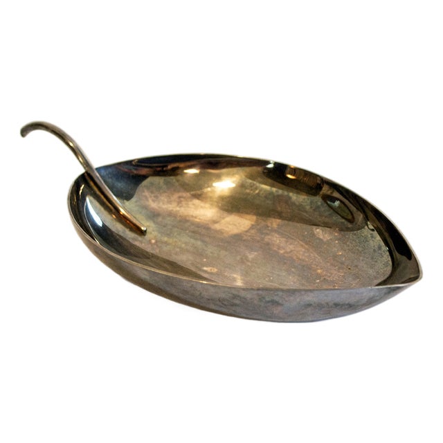 Silver-Plated Gallia Leaf Pocket Emptier by Lino Sabattini for Christofle, France, 1950s For Sale